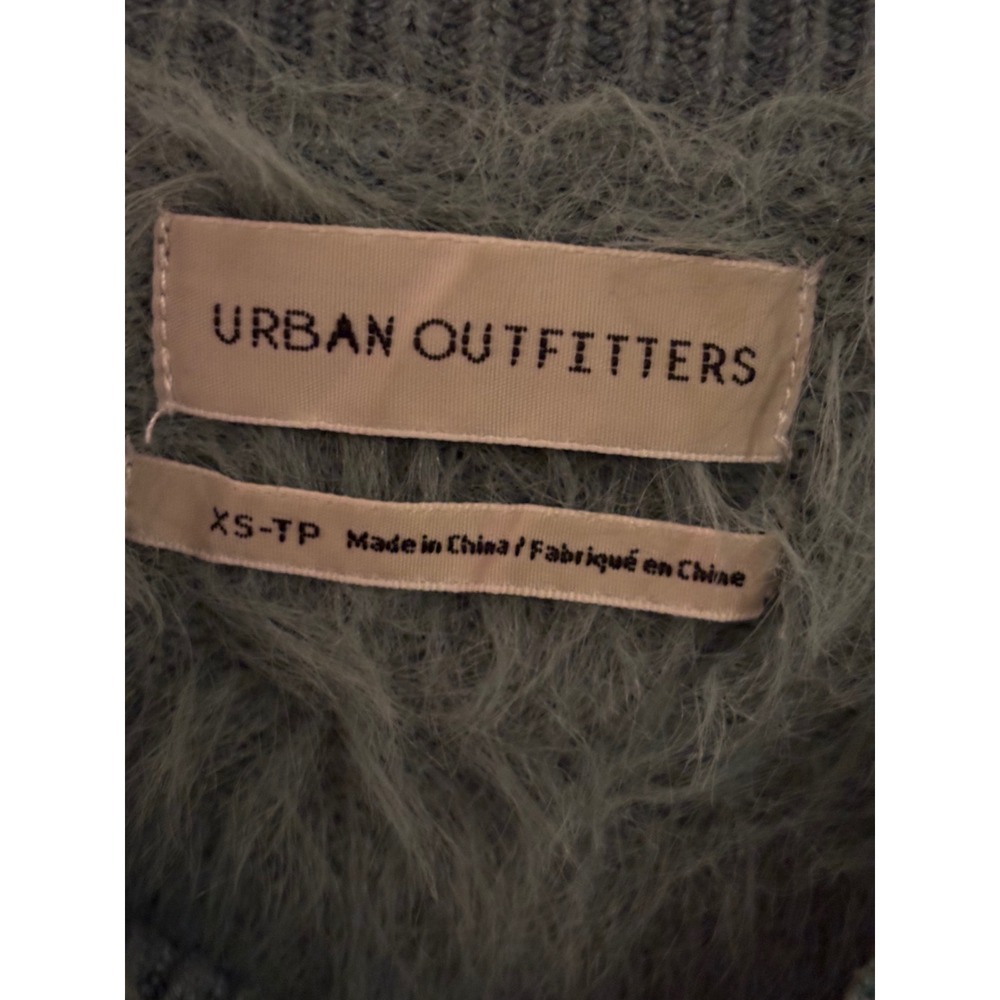 URBAN OUTFITTERS Fuzzy Textured‎ Crew Neck Sweater Teal Blue XS TP - Picture 3 of 5